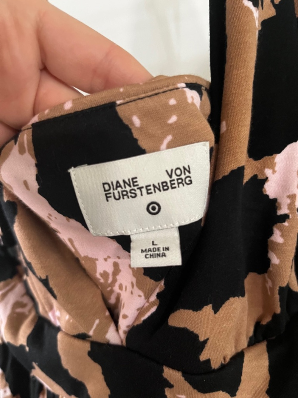 Diane Von Furstenberg Halter Jumpsuit in Black and Blush Animal Print - Picture 5 of 6